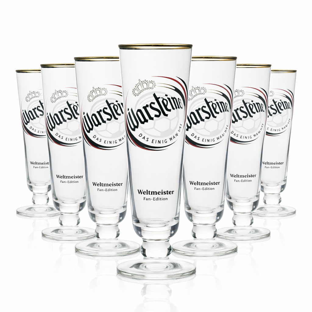 6 bicchieri da birra Warsteiner Tulipano Edizione speciale Fan Edition Campione del mondo 300 ml