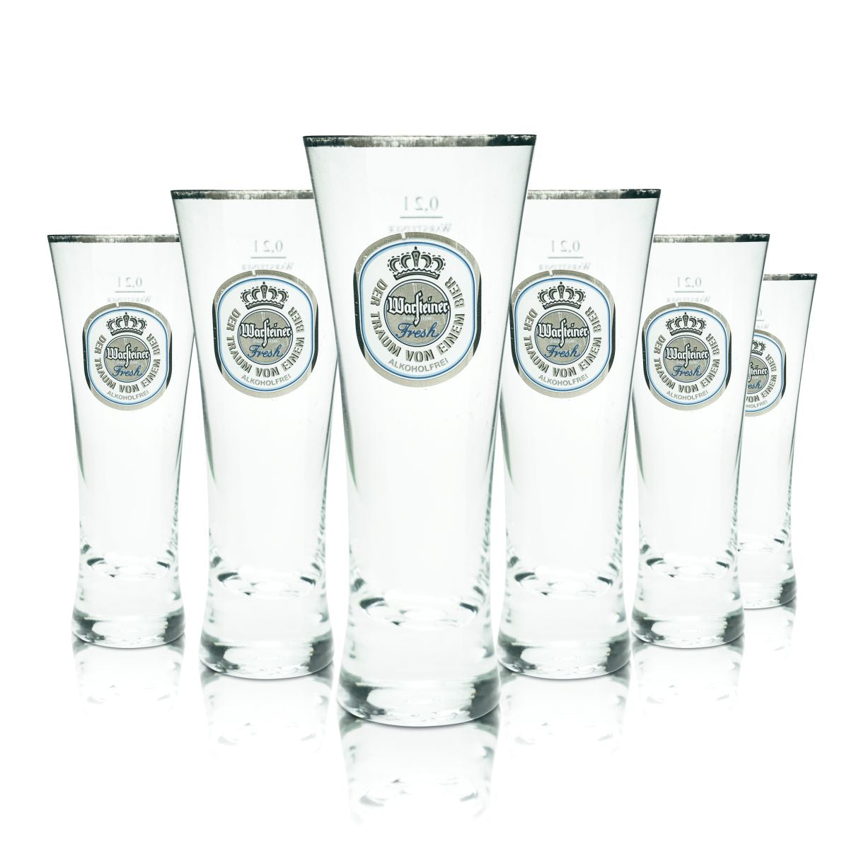 6 bicchieri da birra Warsteiner 0,2 l bicchieri a calice Fresh senza alcol Set di bicchieri Pils