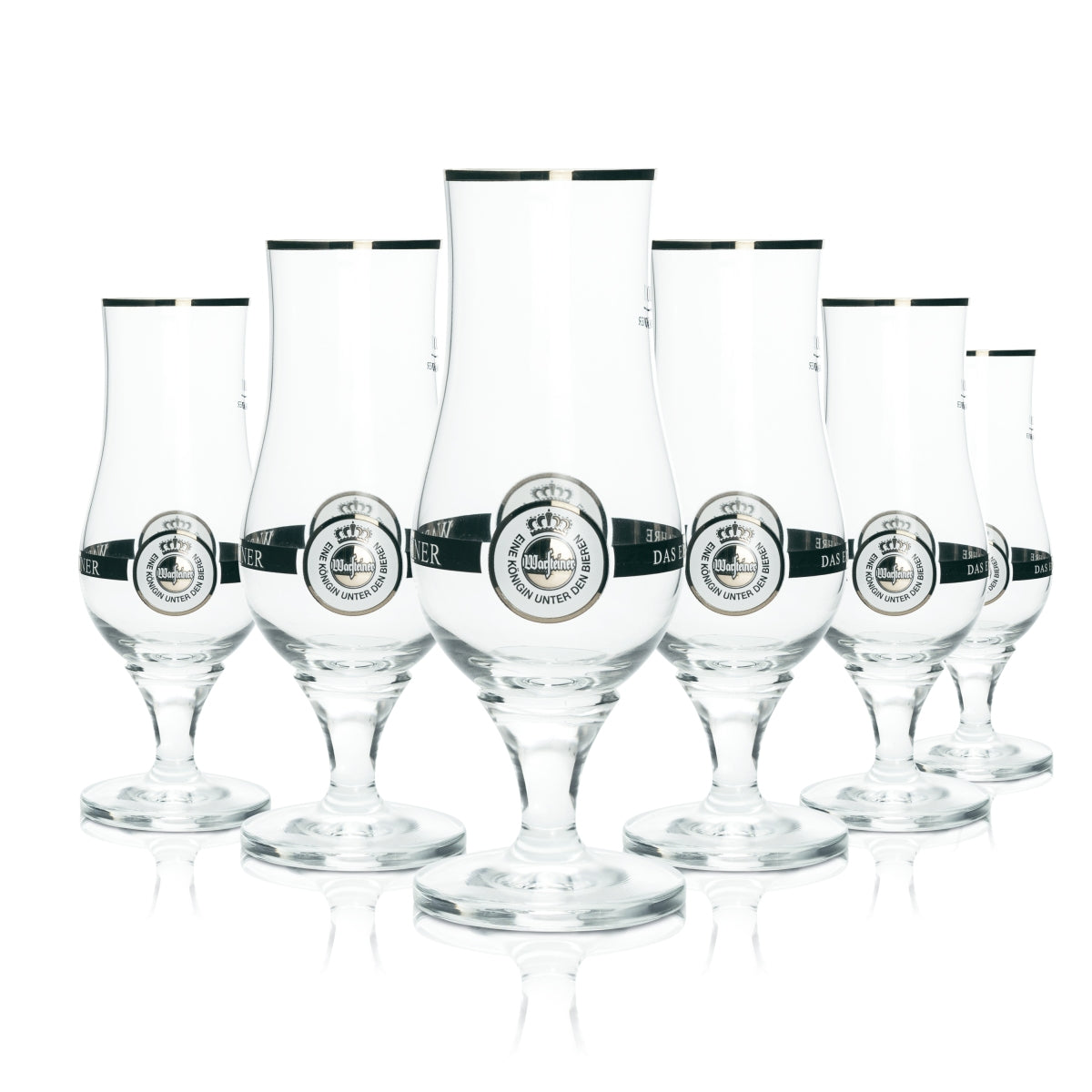 6 bicchieri Warsteiner da 0,3 l esclusivi a forma di tulipano con bordo dorato, calibrati, per bar e ristoranti