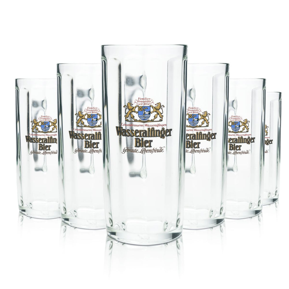 6 bicchieri da birra Wasseralfinger 0,5 l boccali sagomati Humepn Seidel bicchieri Löwenbrauerei