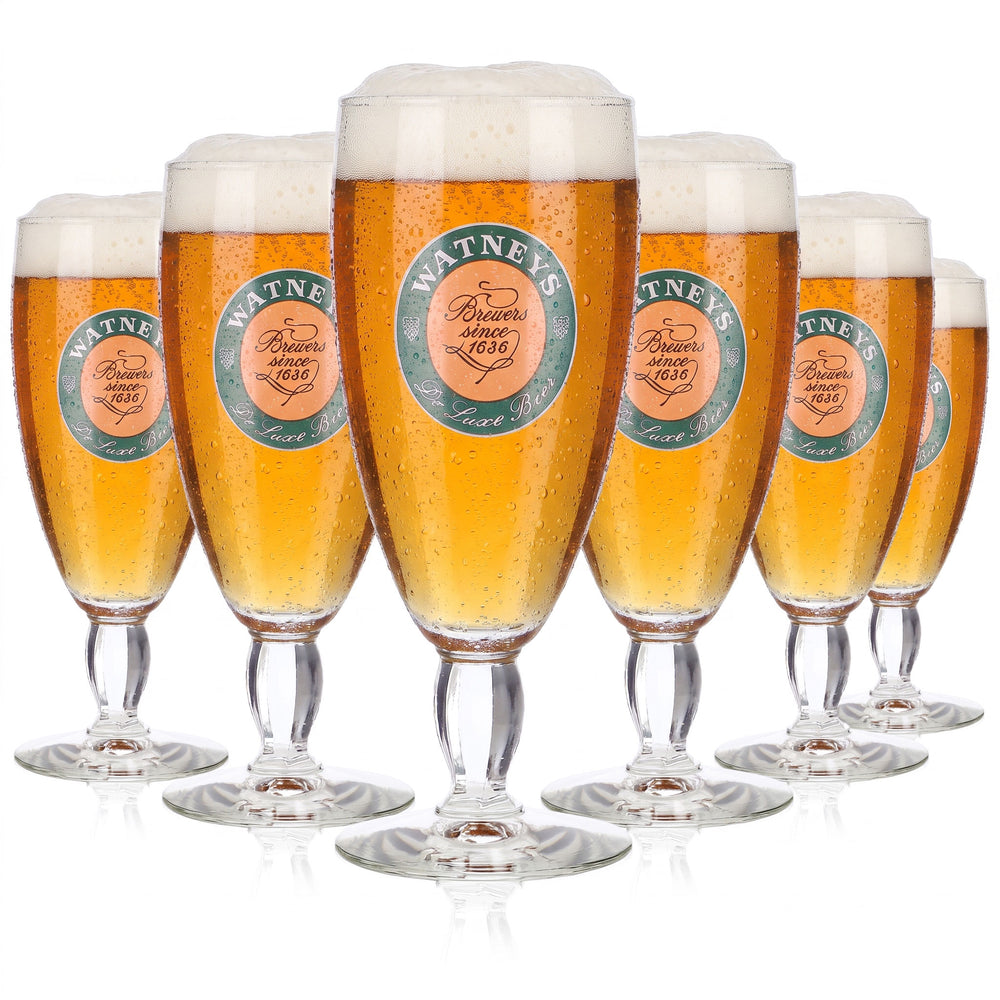 6 bicchieri da birra Watney's da 0,3 l con motivo in rilievo (set da 6)