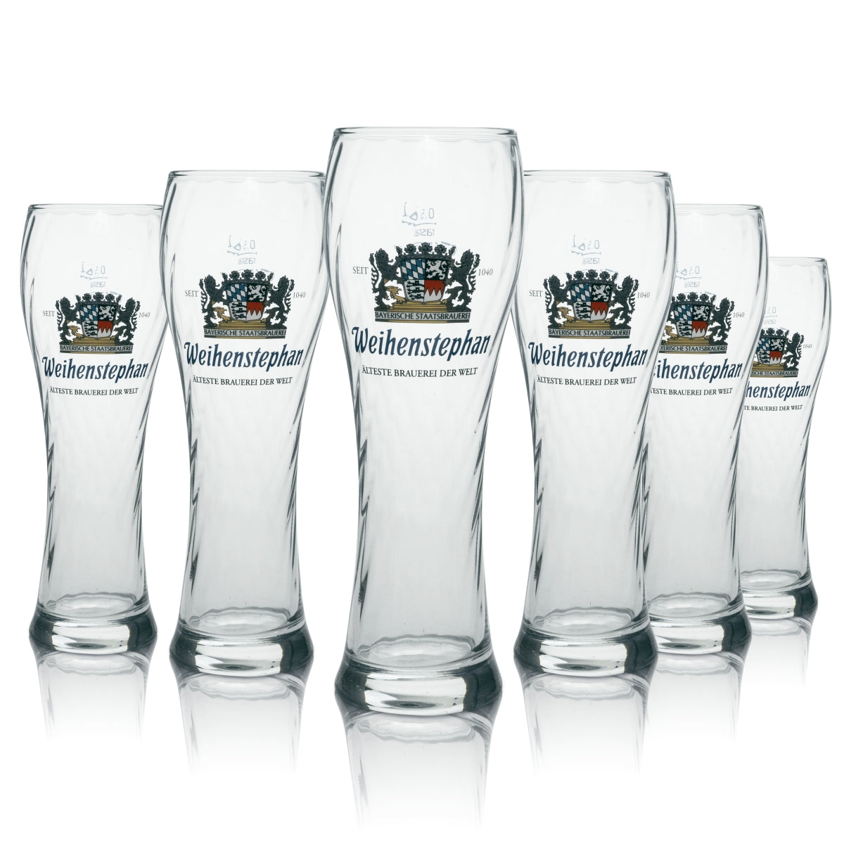 6 bicchieri da birra Weihenstephan 0,5 l Bicchiere da birra bianca "Il birrificio più antico del mondo" Rastal
