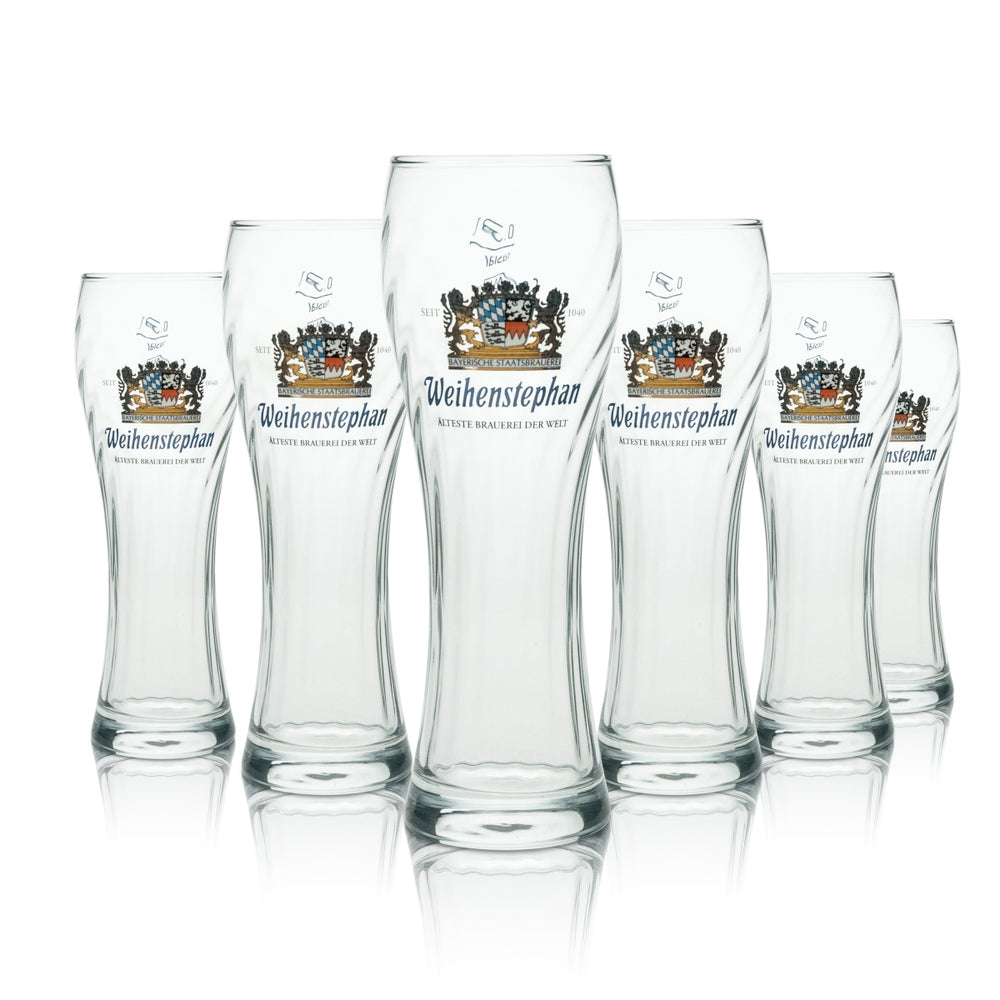 6 bicchieri da birra Weihenstephan Weizen 0,3 l con rilievo Rastal