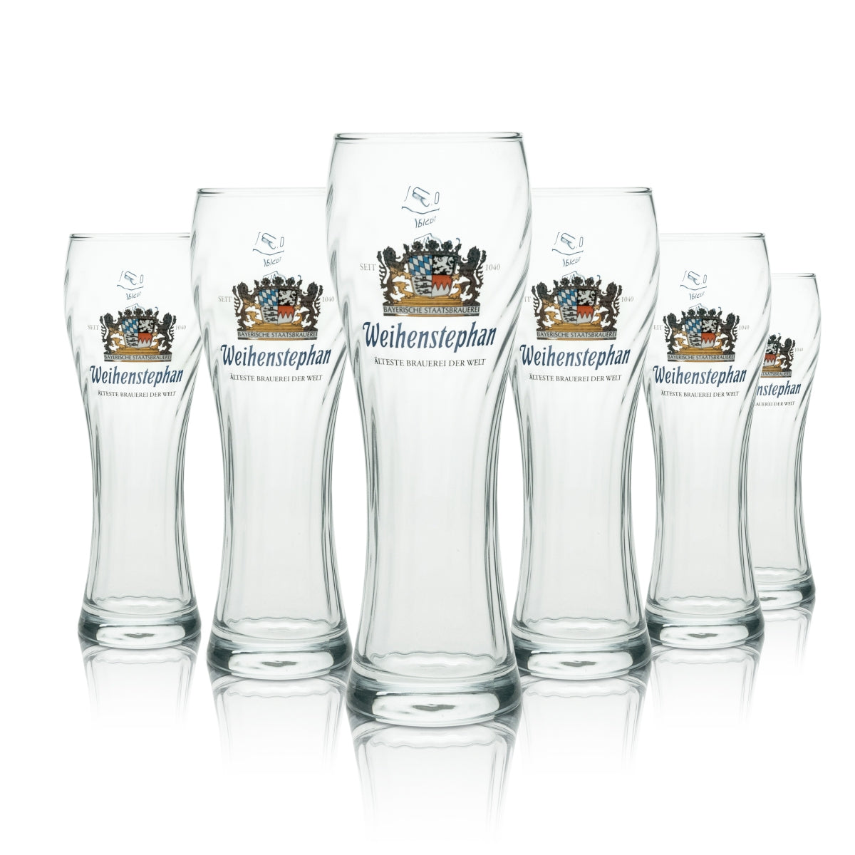 6 bicchieri da birra Weihenstephan Weizen 0,3 l con rilievo Rastal