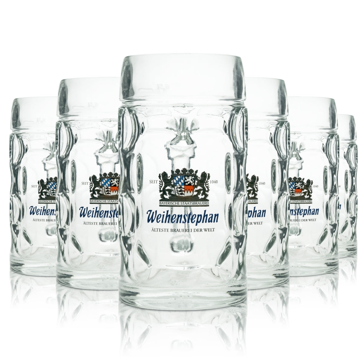 6 bicchieri da birra Weihenstephan con punti 0,5 l