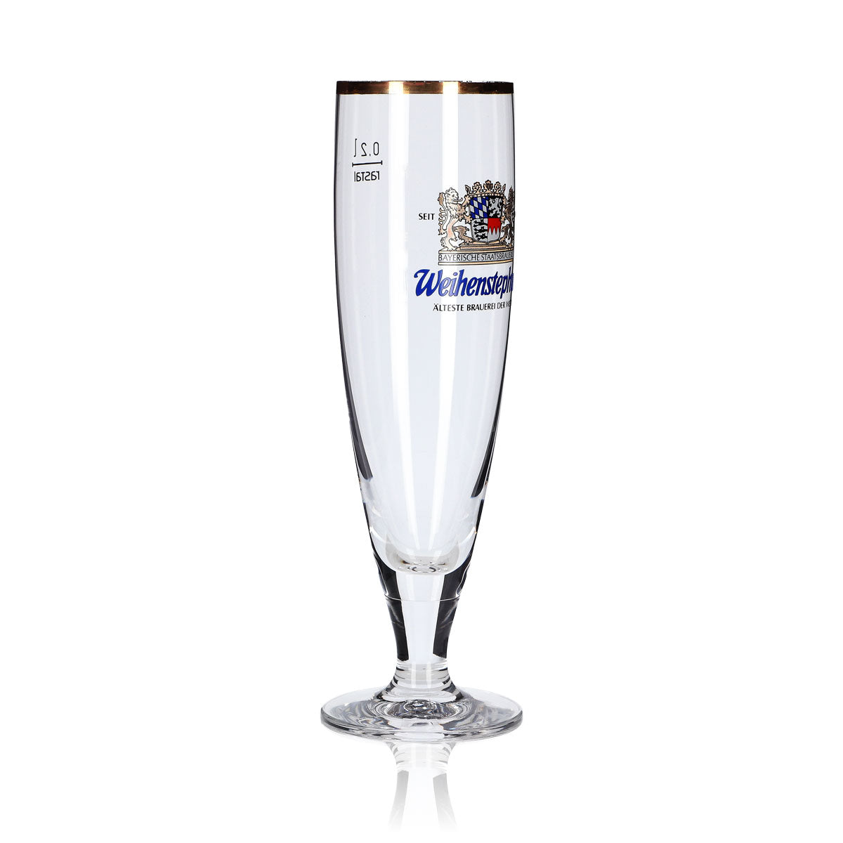 6 bicchieri Weihenstephan da 0,2 l, set di bicchieri a calice con bordo dorato, birraia, gastronomia – Vista 4