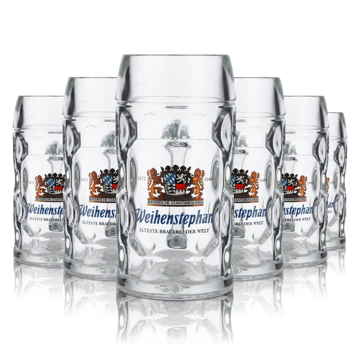 6 bicchieri Weihenstephan da 0,3 l, bicchieri da birra con profilo Seidel, set di boccali da birra, birrificio