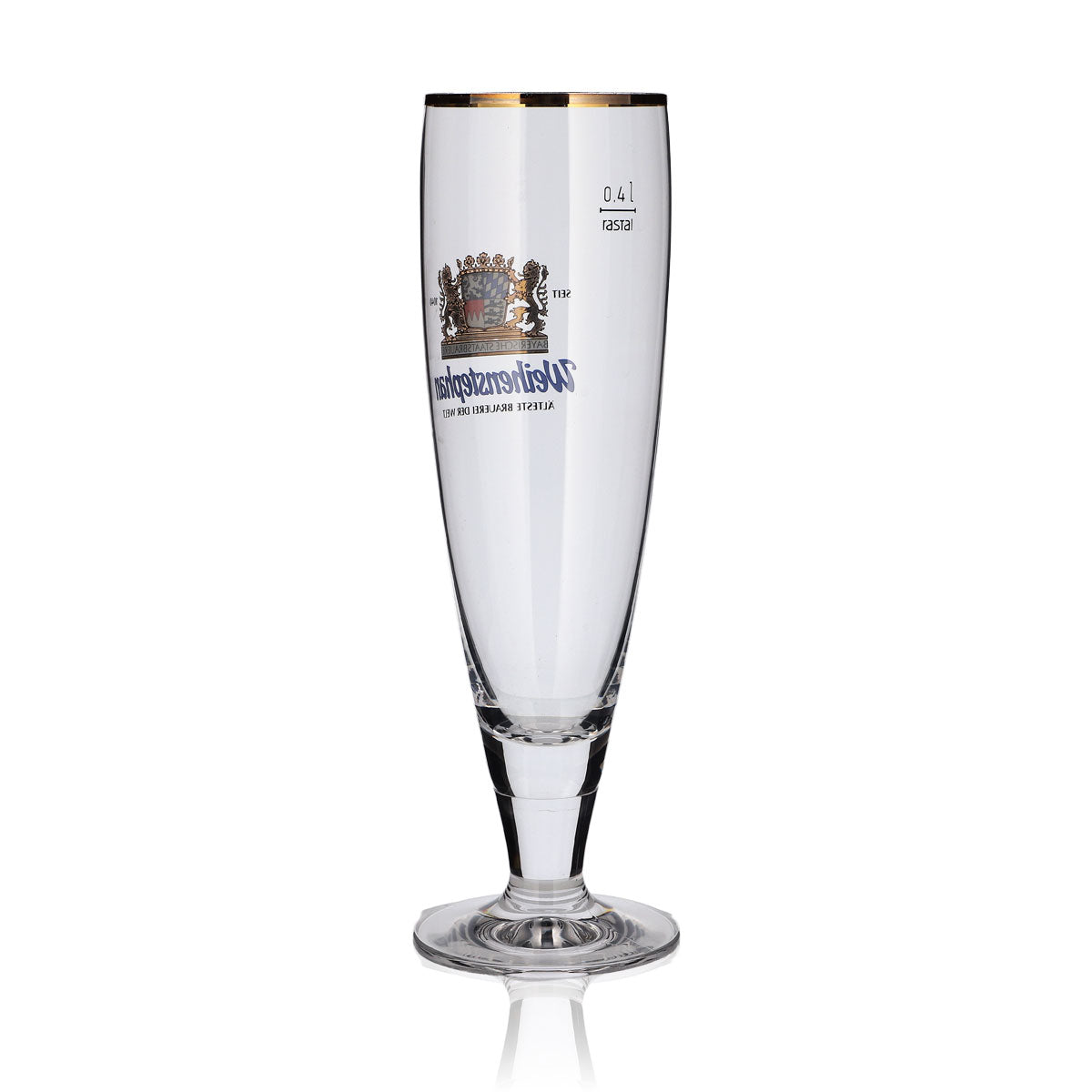 6 bicchieri Weihenstephan 0,4 l, forma Pilstulpe, bordo dorato, set di bicchieri da birra per la ristorazione – Vista 4
