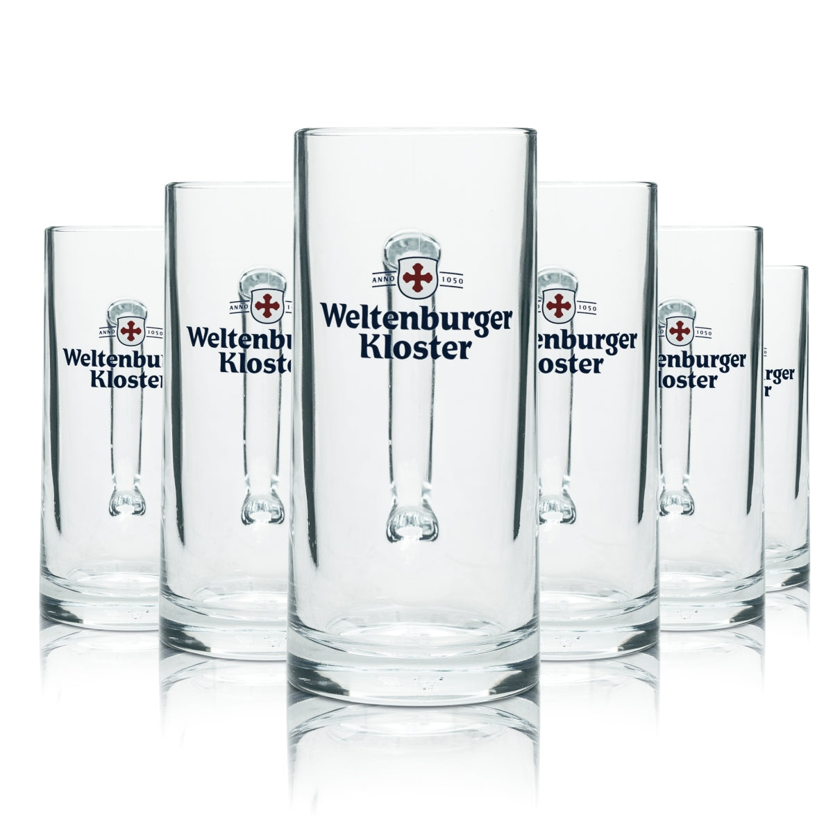 6 bicchieri da birra Weltenburger 0,5 l boccale Franken Seidel con manico Bicchieri Bocchini Birrificio