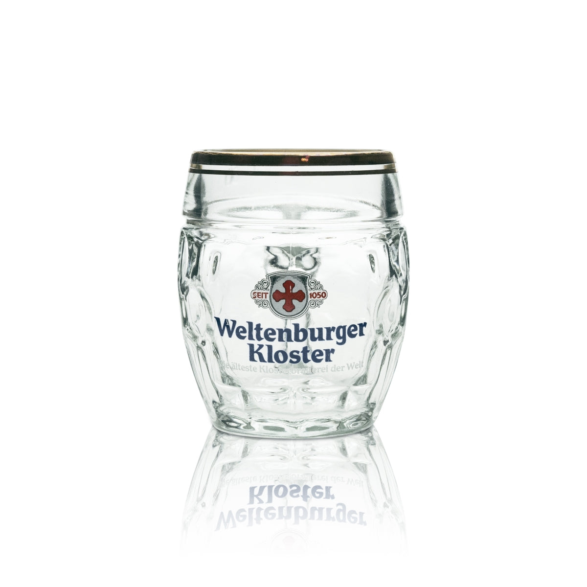 6 bicchieri da birra piccoli rotondi Weltenburger Kloster Bier da 0,3 l con bordo dorato Stölze – Vista 2