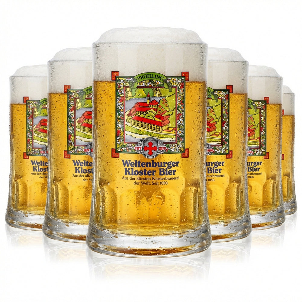 6 bicchieri da birra Seidel del monastero di Weltenburg 0,4 l boccale primavera Sahm Salisburgo