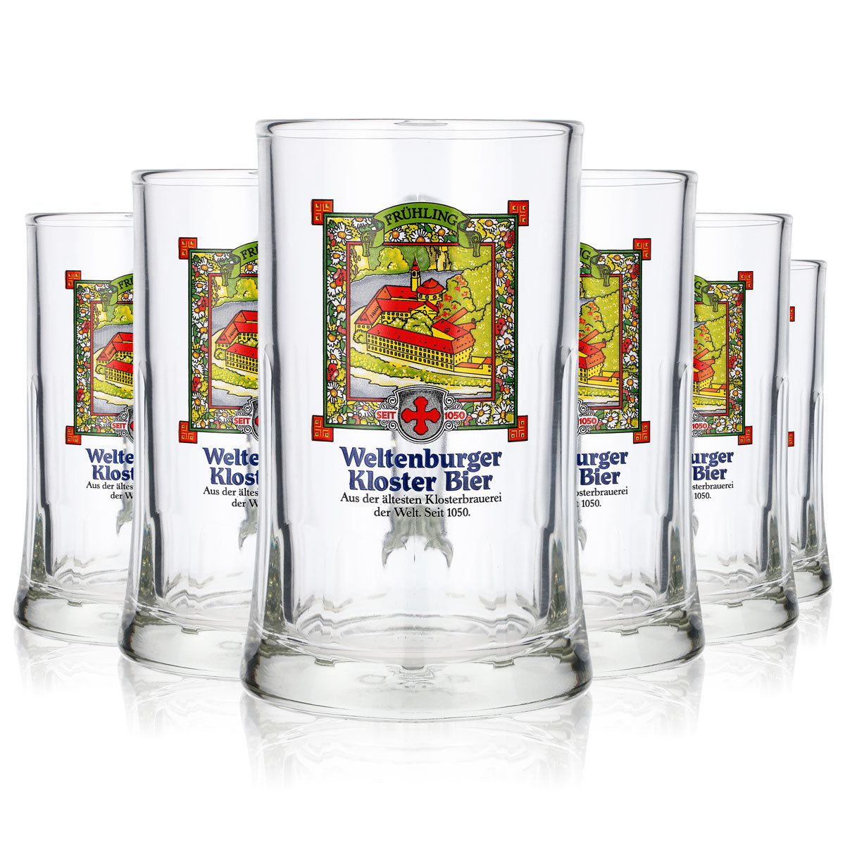 6 bicchieri da birra Seidel del monastero di Weltenburg 0,4 l boccale primavera Sahm Salisburgo – Vista 7