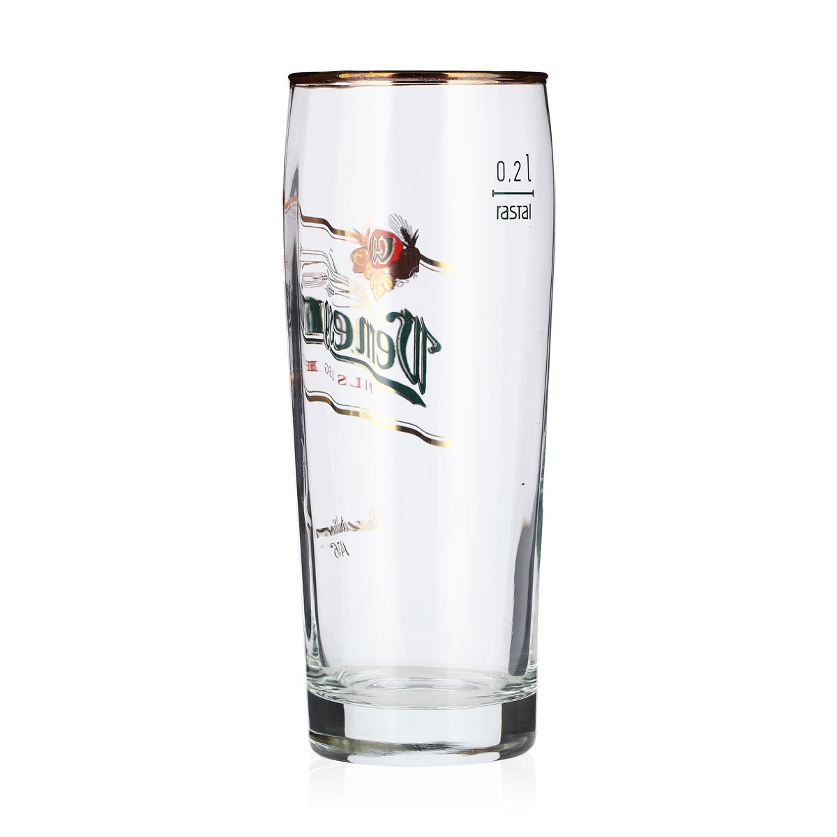 6 bicchieri da birra Wernesgrüner da 0,2 l con bordo dorato, modello Rastal – Vista 4