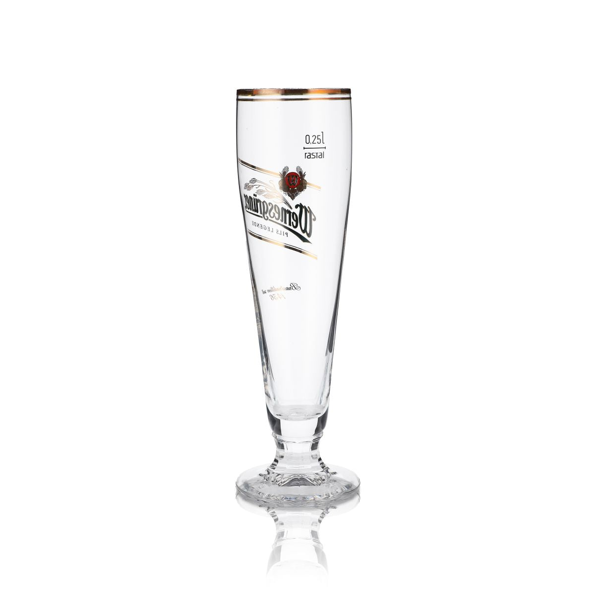 6 bicchieri Wernesgrüner da 0,25 l Bicchieri da birra Pilstulpe con bordo dorato Set di bicchieri Birrificio – Vista 3