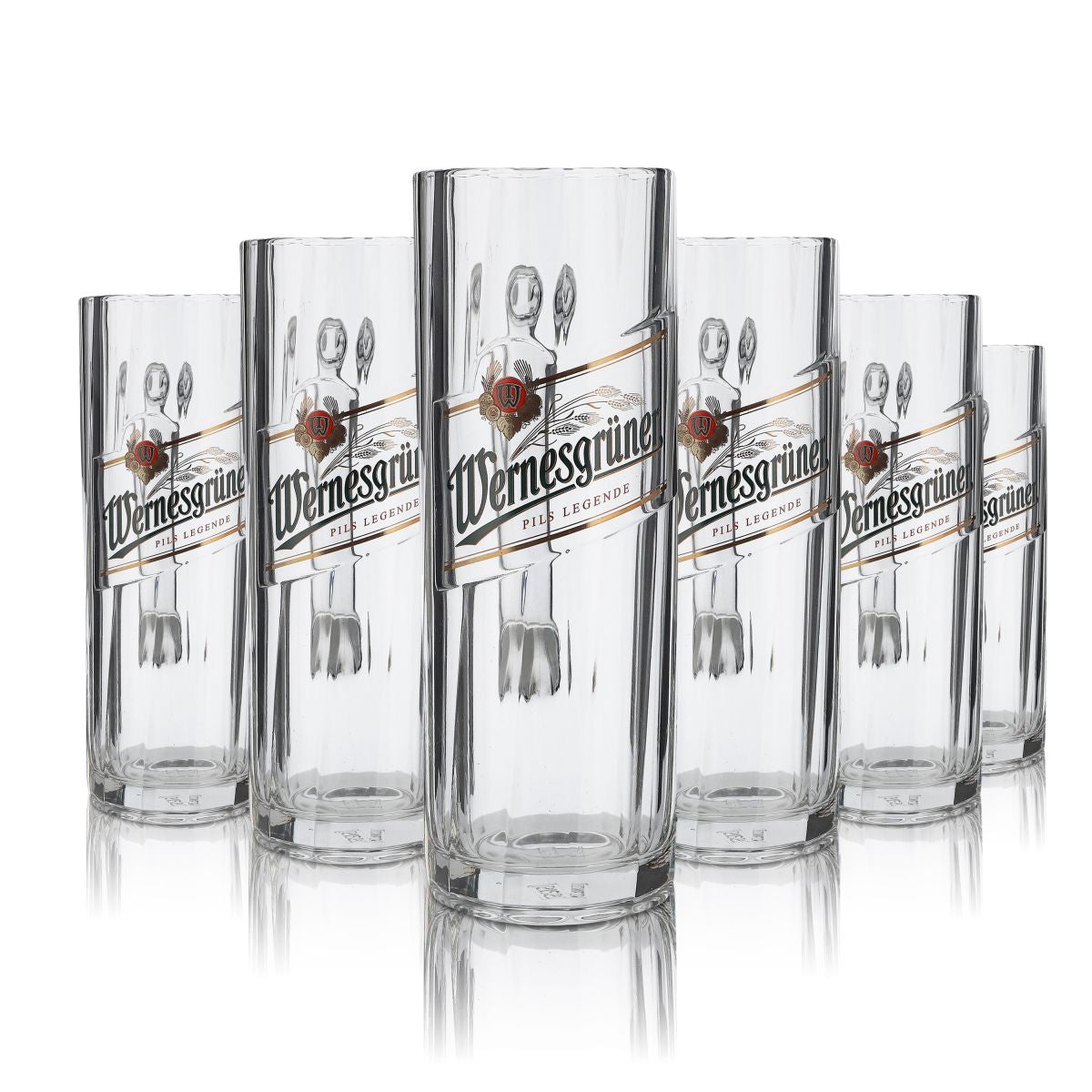 6 bicchieri Wernesgrüner da 0,4 l Bicchieri da birra con manico Pilsener  Set di bicchieri Seidel