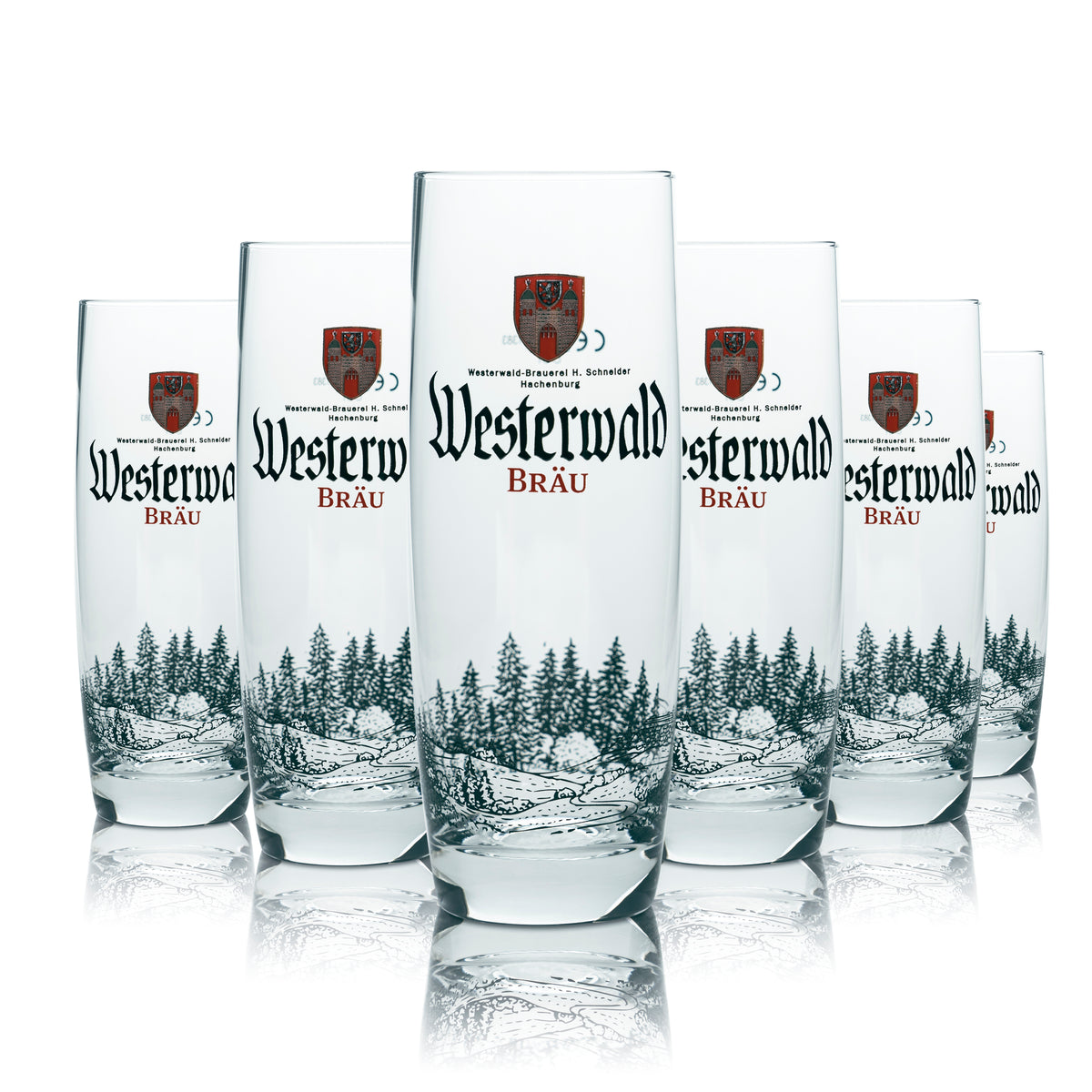 6 bicchieri da birra Westerwald Bräu da 0,3 l, bicchieri a forma di boccale, bicchieri da birra, birrificio, gastronomia, bar – Vista 4