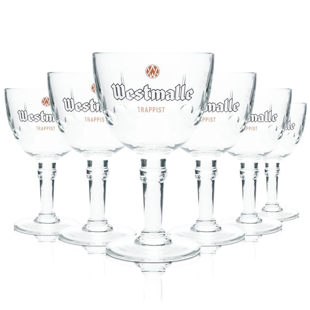 6 bicchieri Westmalle 0,33 l, calice da birra, coppa, design con stelo, per bar e ristoranti BEL