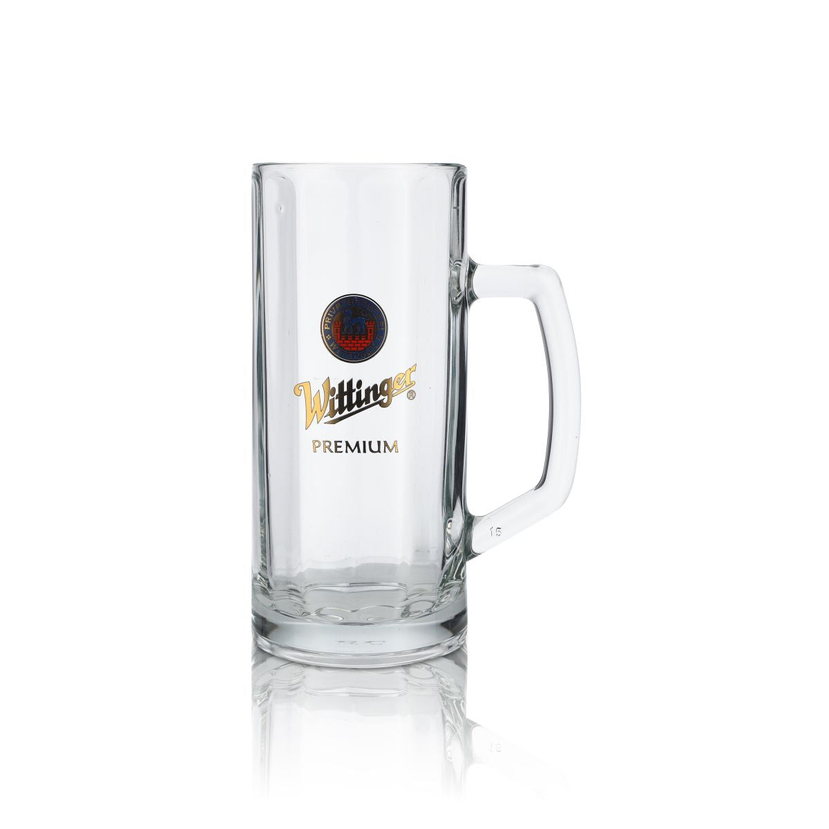 6 bicchieri da birra Wittinger da 0,5 l  Bicchieri con rilievo Logo birra blu Seidel – Vista 2