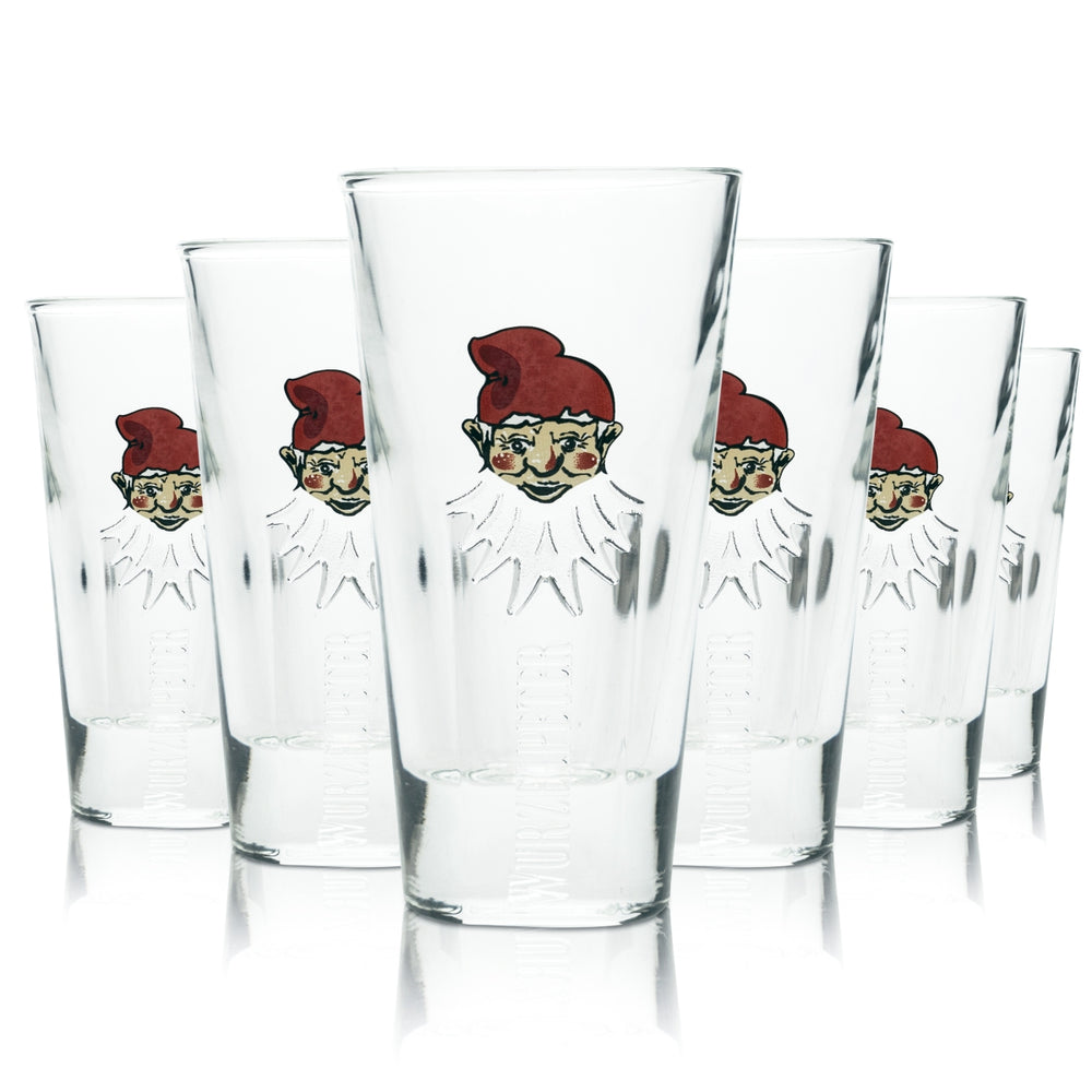 6x liquore alle erbe Wurzelpeter, bicchieri da shot da 4 cl, bicchieri corti, grappa DDR Bar