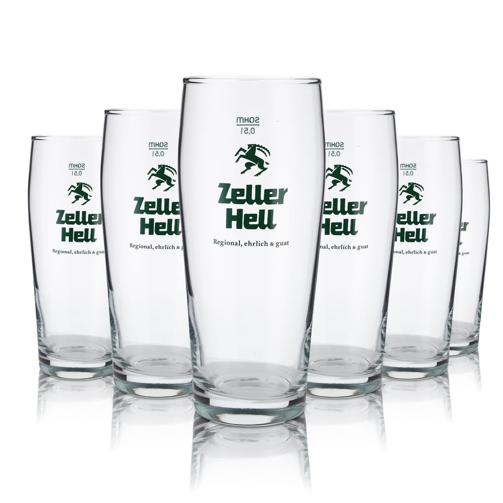 6 bicchieri da birra chiari Willi Becher, 0,5 l, in vetro Zeller, set da birrificio e ristorazione