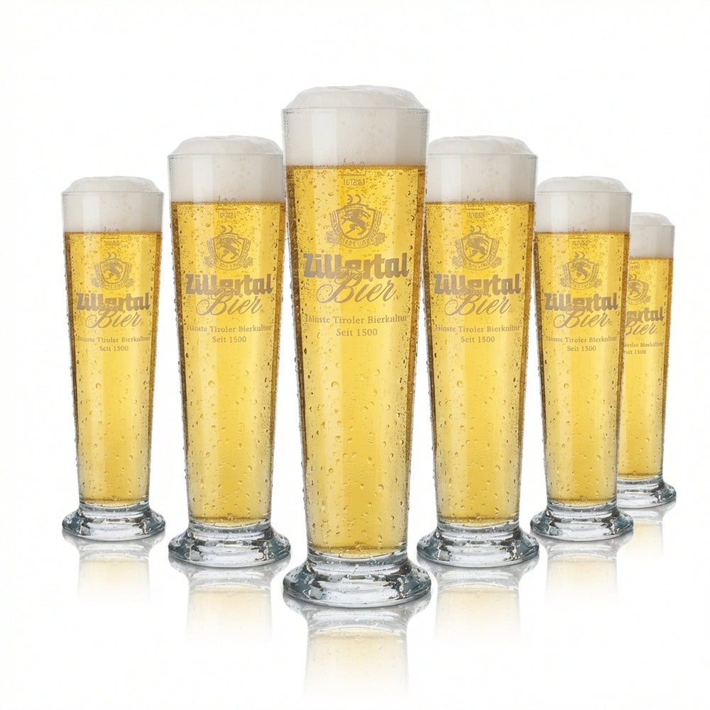 6 bicchieri Zillertal da 0,5 l per birra bianca Set di bicchieri Hefeweizen Birrificio Gastronomico Calibrato