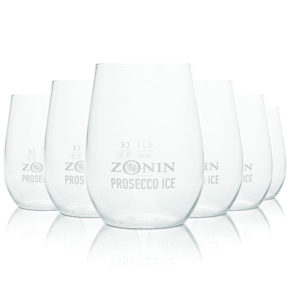 6 bicchieri Zonin in vetro da 0,2 l, tumbler, bicchieri da prosecco, spumante, champagne, bar gastronomico