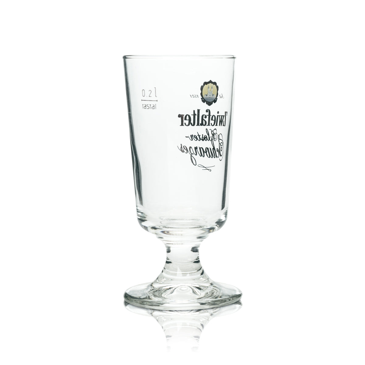 6 bicchieri da birra Zwiefalter 0,2 l, forma a tulipano, nero, con logo del monastero – Vista 4