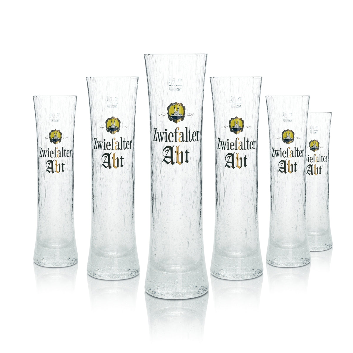 6 bicchieri da birra Zwiefalter 0,3 l Abt Eismuster Rastal Pokal bicchieri tulipano Willi Becher Beer