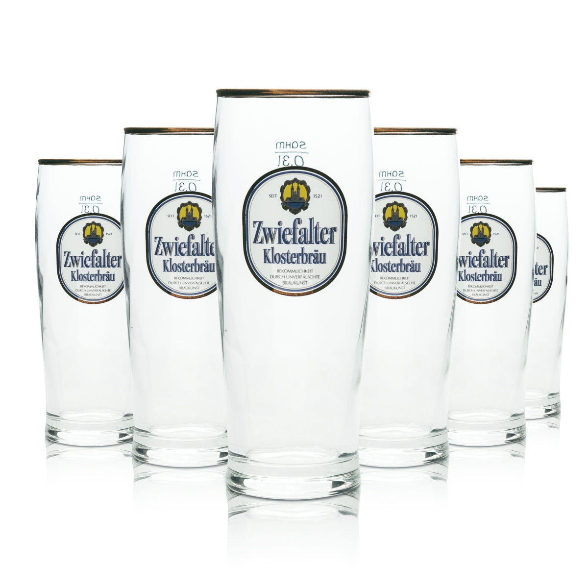 6 bicchieri da birra Zwiefalter da 0,3 l Trumpf Sahm Willi Bicchieri Pils Export Beer