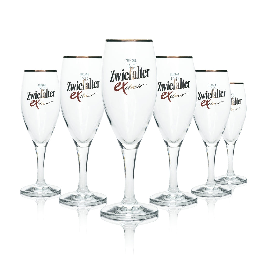 6 bicchieri da birra Zwiefalter Klosterbräu 0,2 l con bordo dorato Sahm Exclusiv Pils bicchieri tulipano