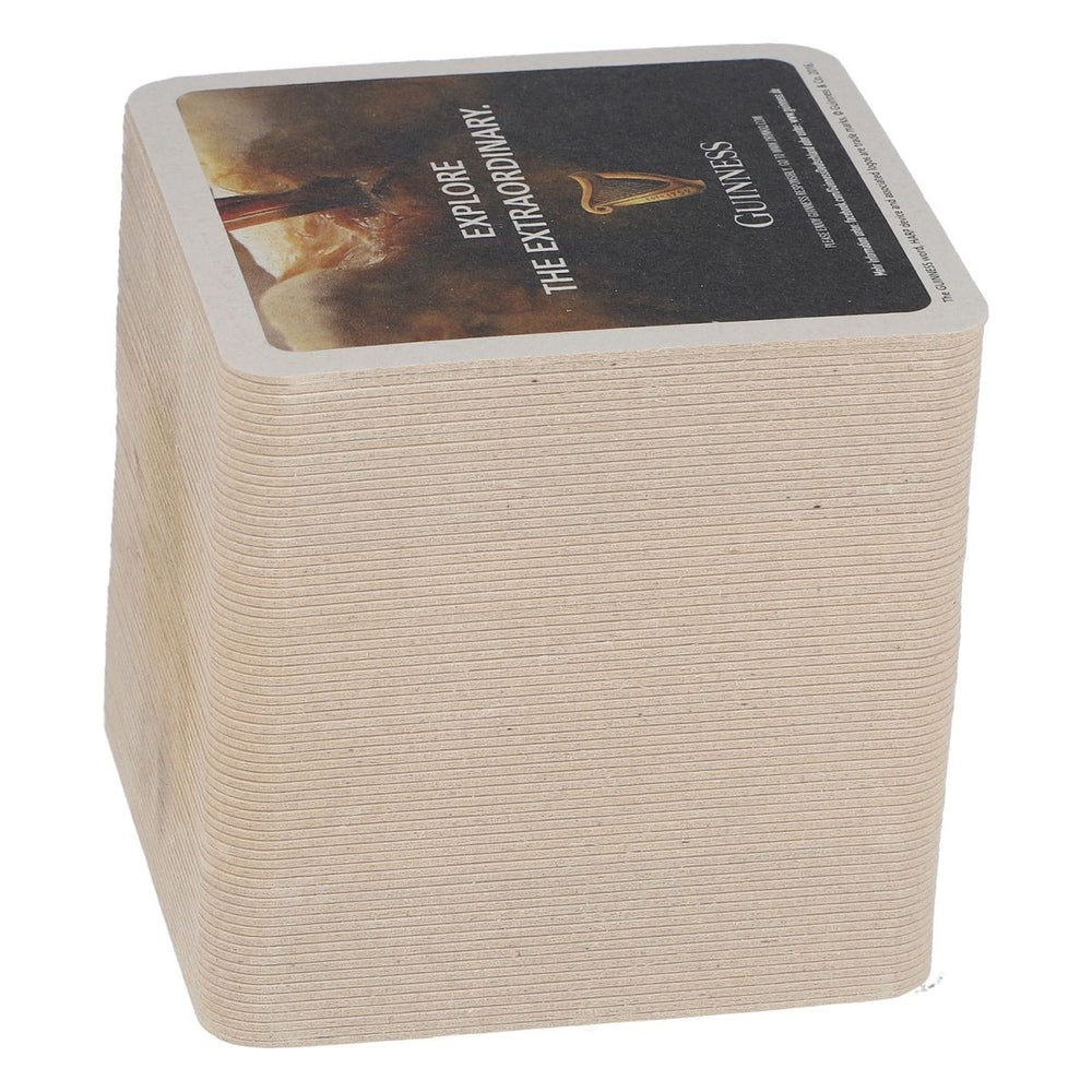 75 sottobicchieri Guinness 9,5x9,5 cm con protezione antigoccia, sottobicchieri in vetro per la ristorazione