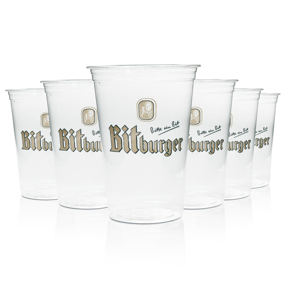 80 bicchieri Bitburger da 0,25 l in plastica monouso per birra, calibrati, prodotti biologici – Vista 4