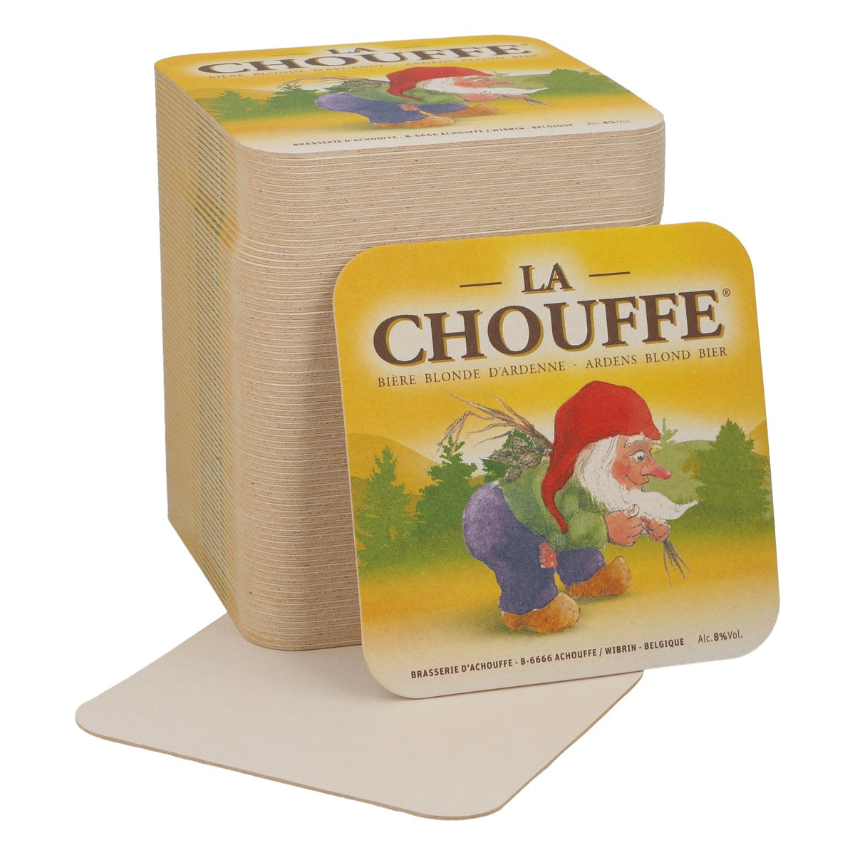 80x Brasserie D'Achouffe Birra Sottobicchieri Sottobicchieri in vetro Giallo