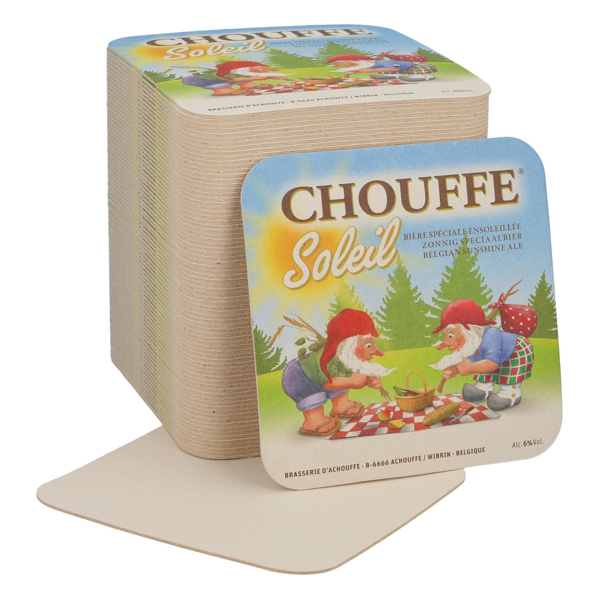 80x Brasserie D'Achouffe Birra Sottobicchieri Sottobicchieri in vetro "Soleil"