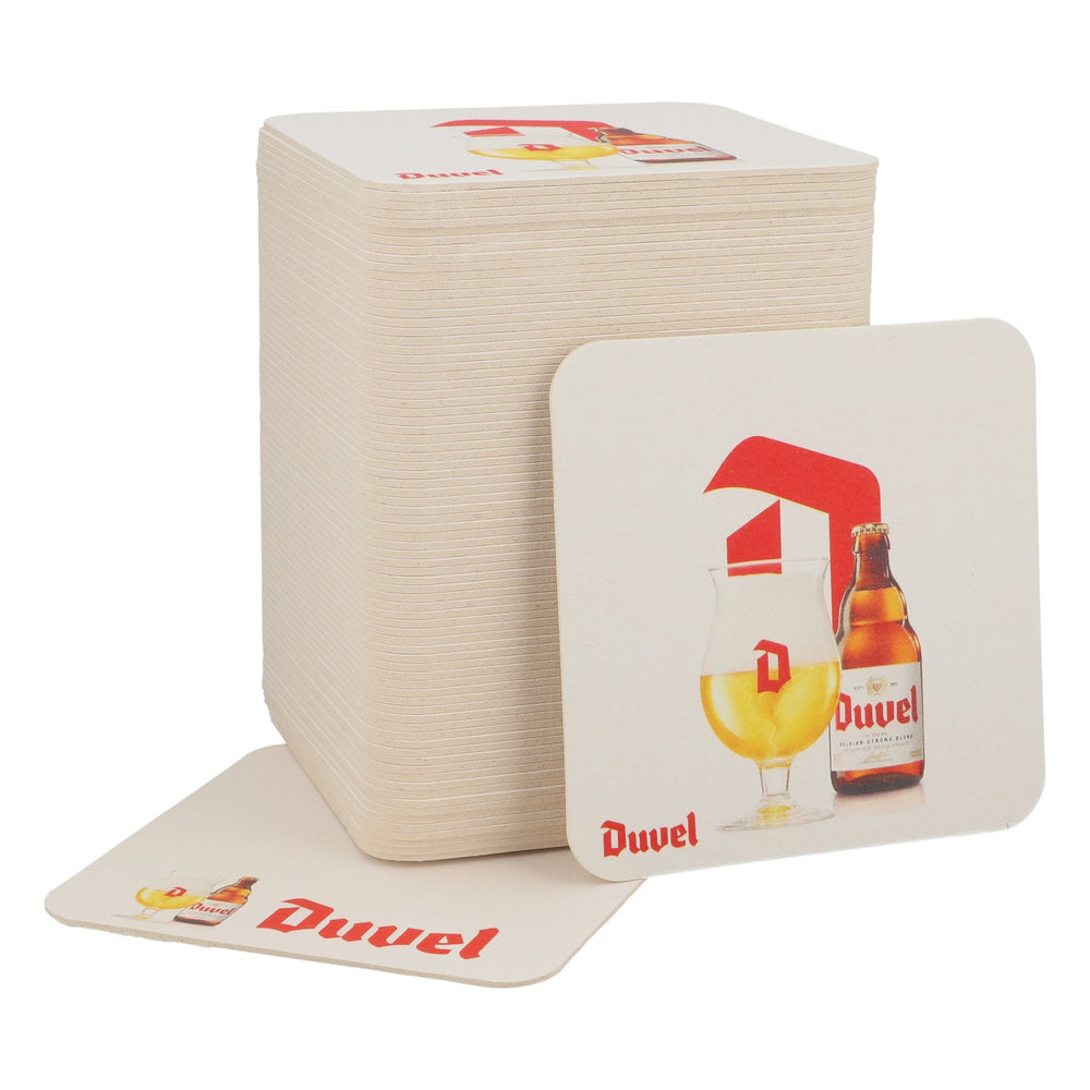 80x Duvel Birra Sottobicchieri Sottobicchieri in vetro Coperchio 9,3x9,3 cm