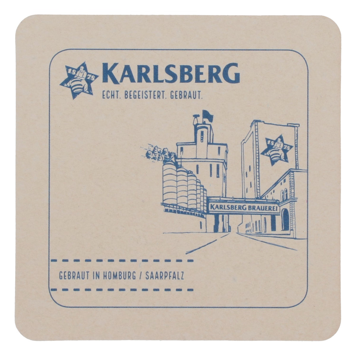 80x Karlsberg Birra Sottobicchieri Sottobicchieri in vetro Accessori da bar Castello Logo blu – Vista 3