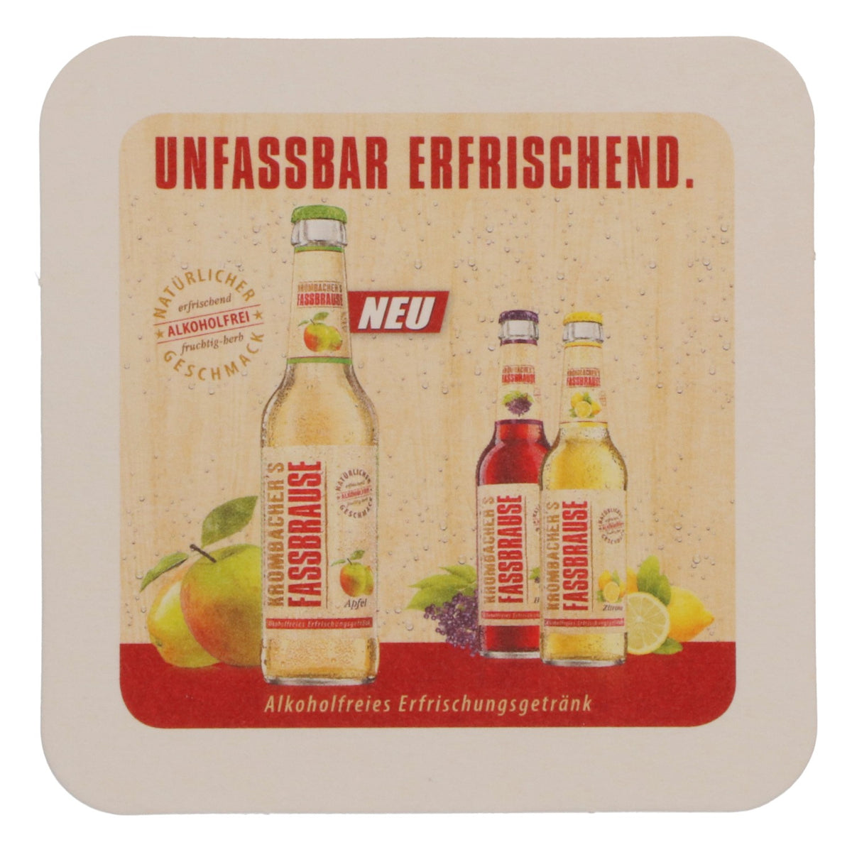80 sottobicchieri Krombacher Sottobicchieri Sottobicchieri in vetro Accessori da bar Fassbrause "Ue" – Vista 4