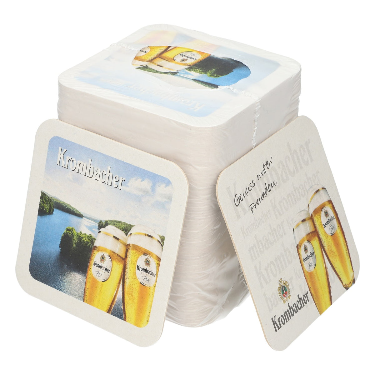 80 sottobicchieri Krombacher 9x9 cm con protezione antigoccia per bicchieri e bottiglie