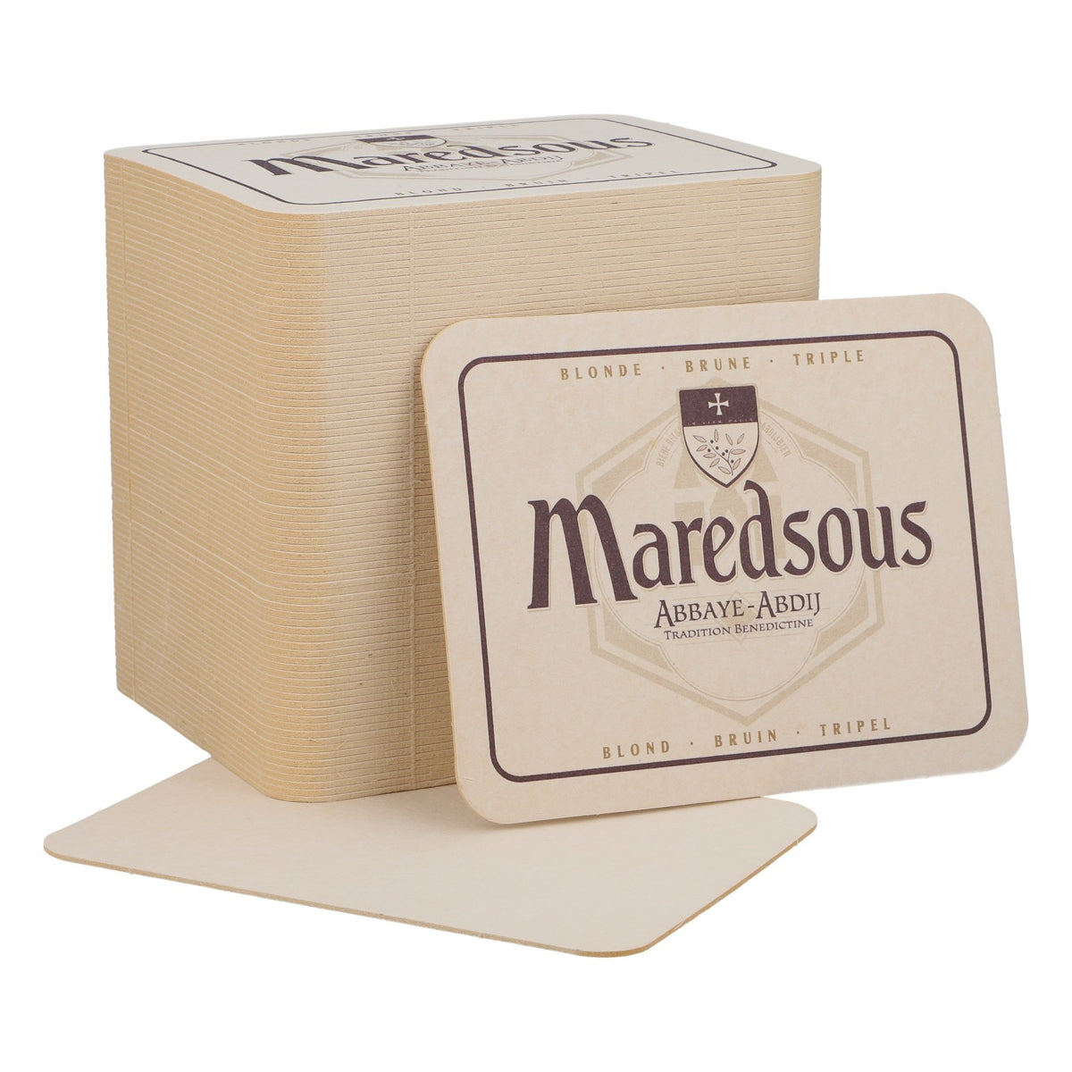 80x Maredsous Birra Sottobicchieri Sottobicchieri in vetro Accessori da bar 11,5x9 cm