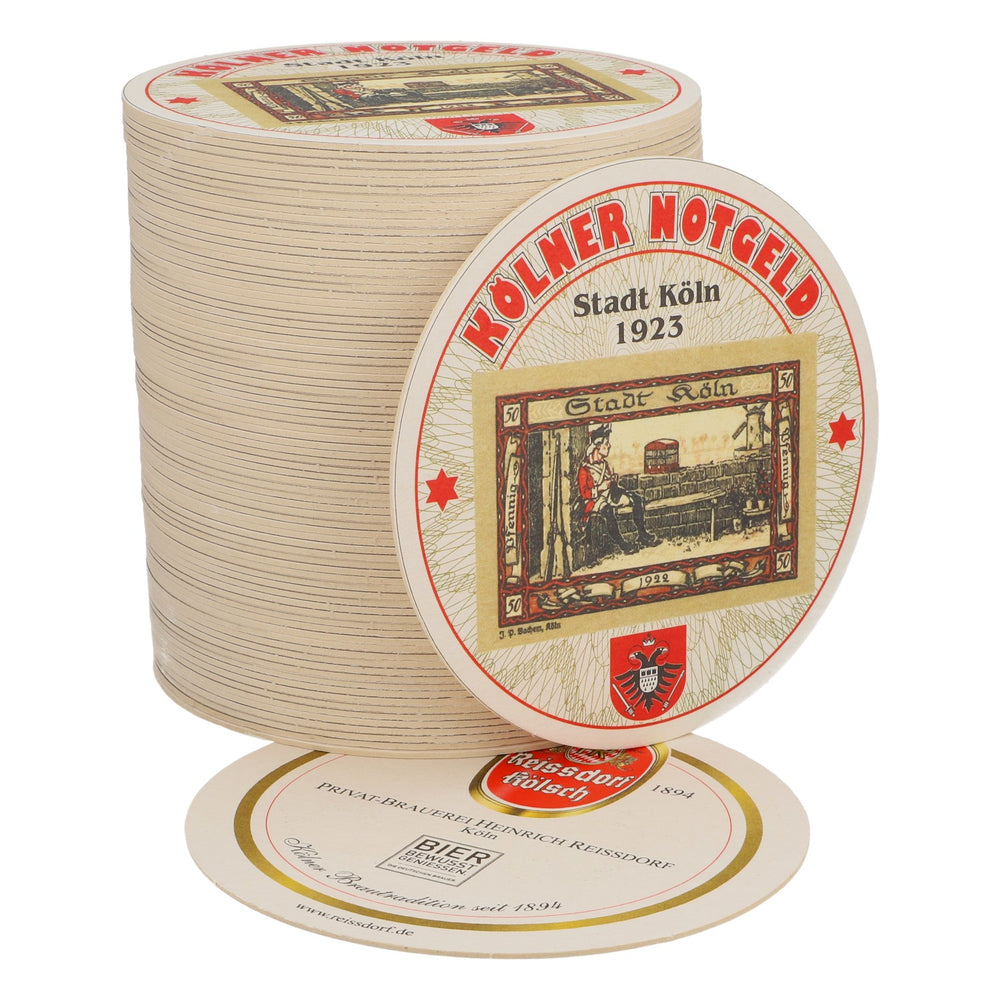 80x sottobicchieri Reissdorf Bier "Kölner Notgeld" 50 Pfennig V2