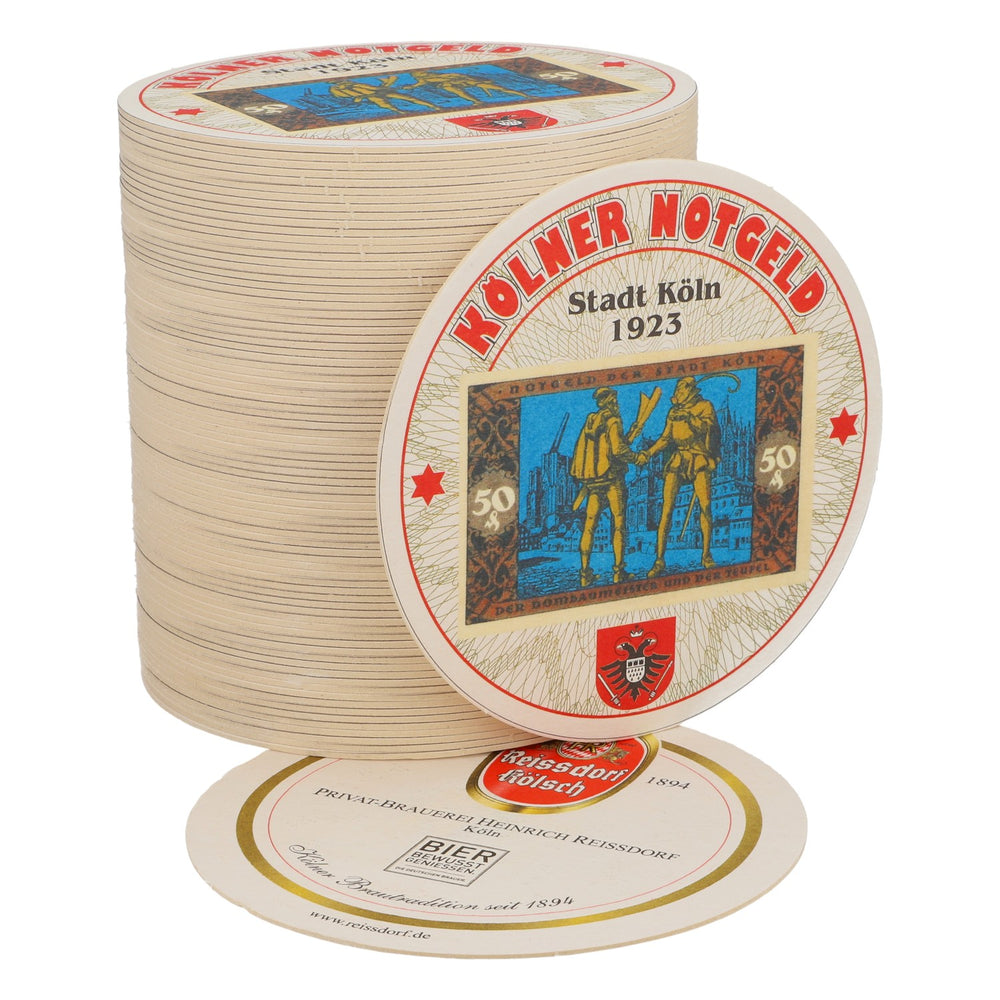 80x sottobicchieri Reissdorf Bier "Kölner Notgeld" 50 Pfennig V3