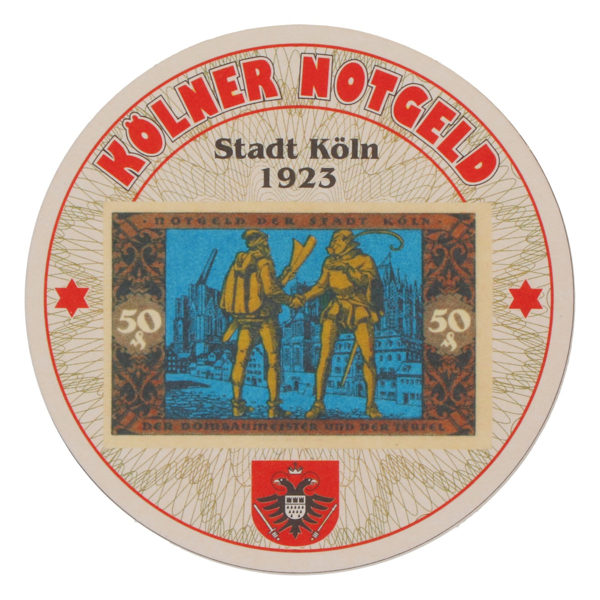 80x sottobicchieri Reissdorf Bier "Kölner Notgeld" 50 Pfennig V3 – Vista 3