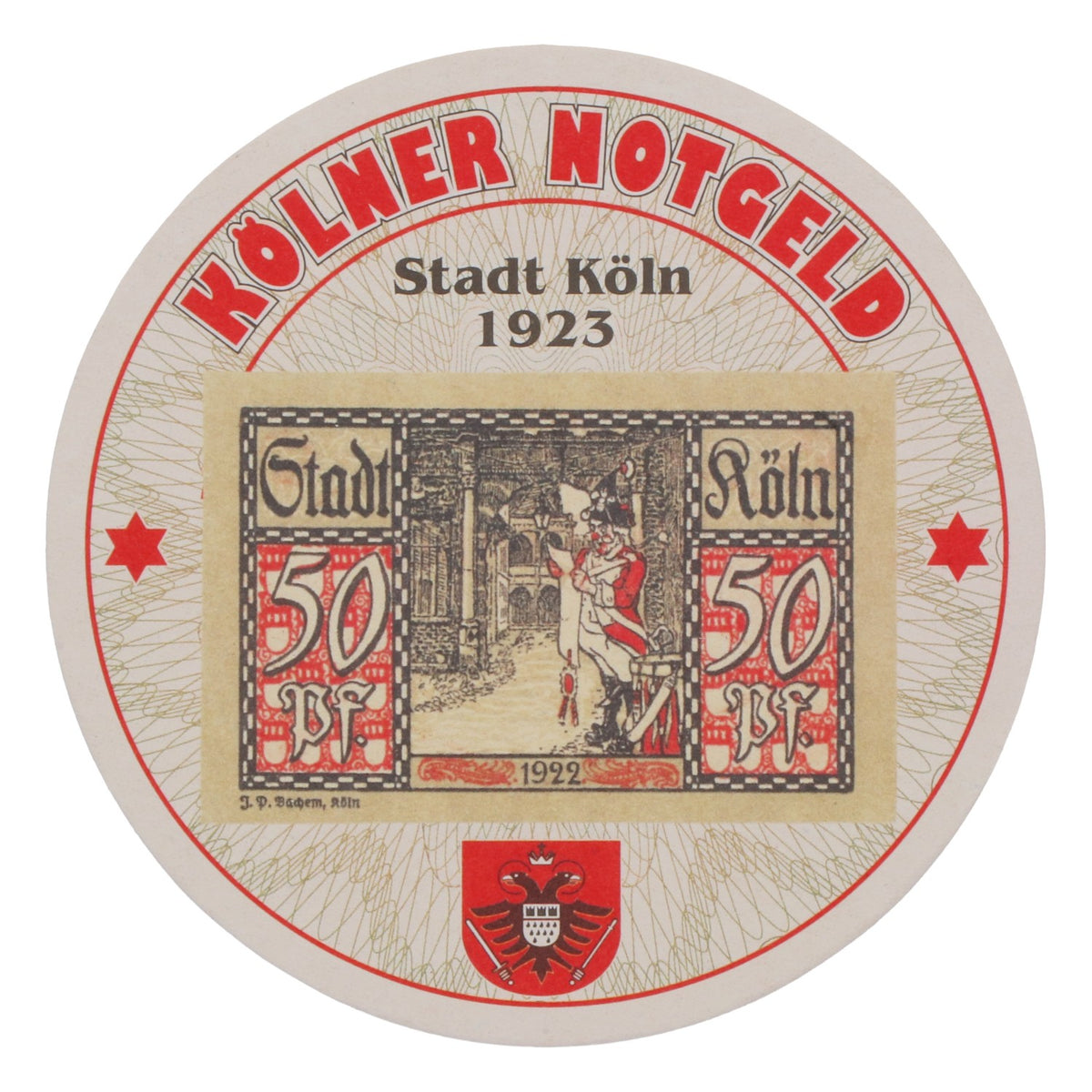 80x sottobicchieri Reissdorf Bier "Kölner Notgeld" 50 Pfennig V4 – Vista 3