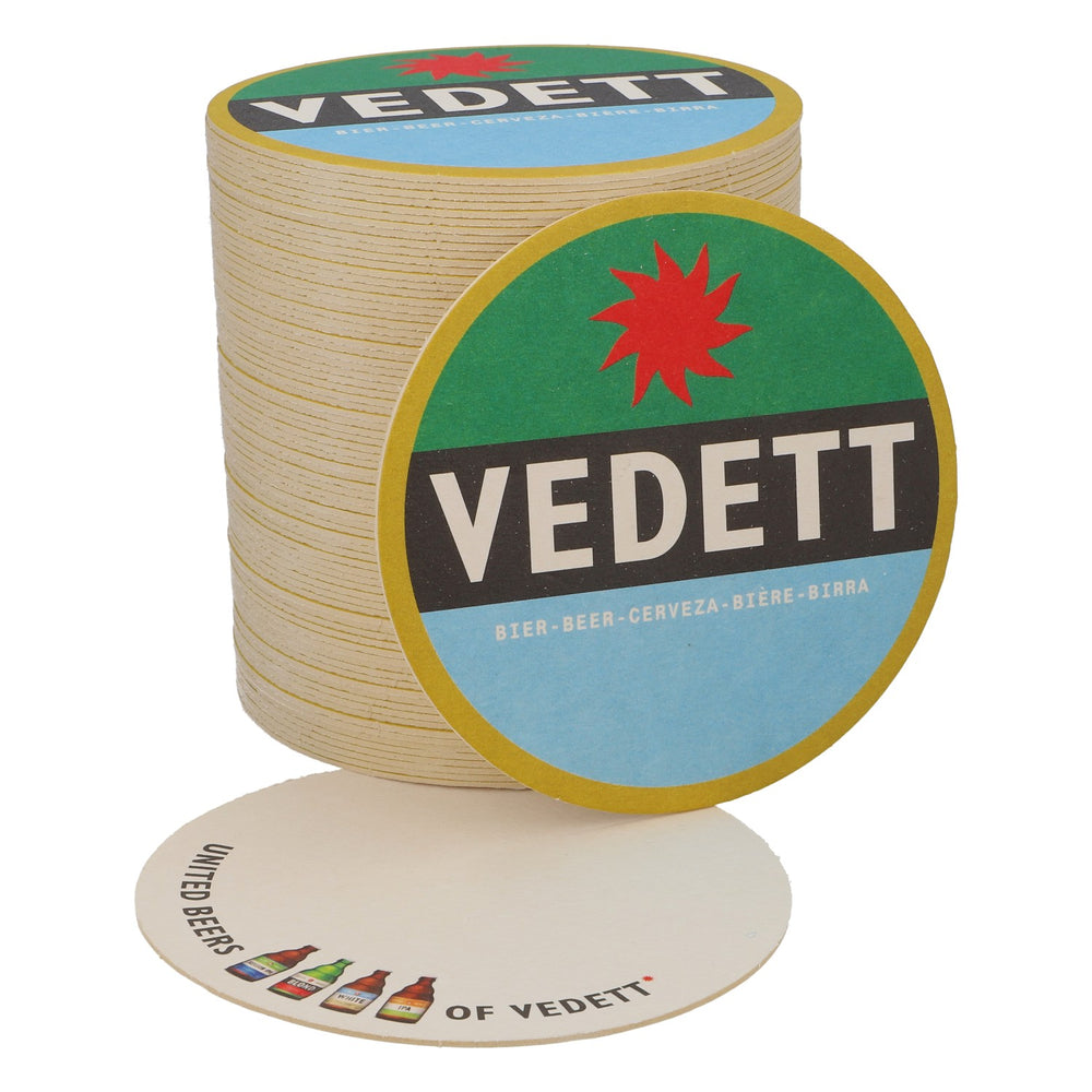 80x sottobicchieri Vedett Birra Sottobicchieri Sottobicchieri in vetro Verde/ nero/ azzurro