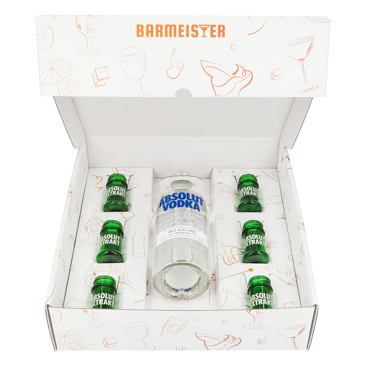 Absolut Vodka Geschenkset 0,7l Flasche 40 % Vol. + Shotgläser Extrakt–weiß – Ansicht 2