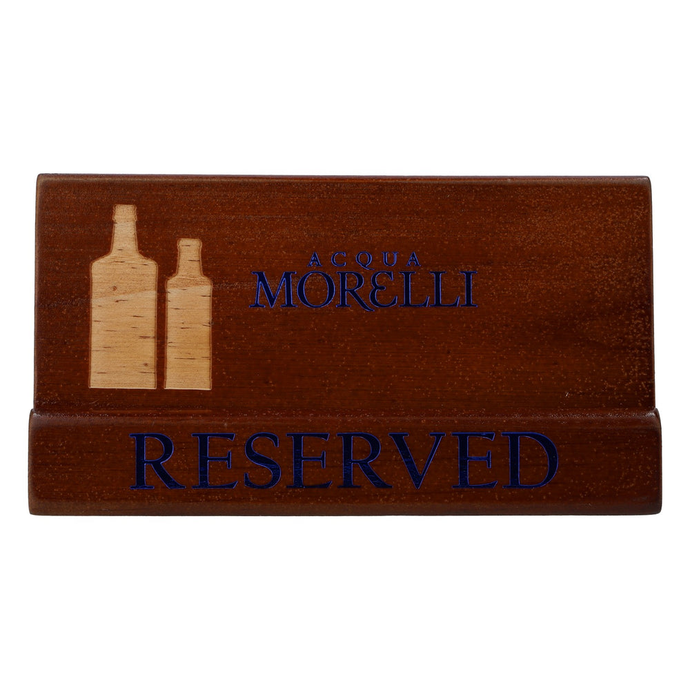 Acqua Morelli Acqua Legno vero Espositore per menu Cartello di prenotazione "RESERVED"