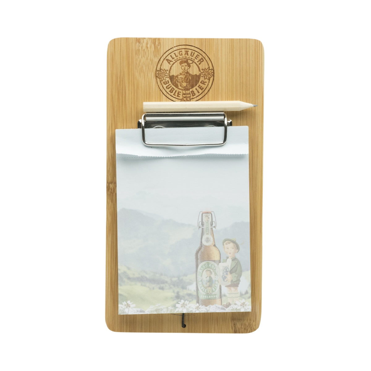 Algäuer Büble Birra Magnete Blocco note Carta Penna Acquisti Bar Cucina Aiuto Legno – Vista 3
