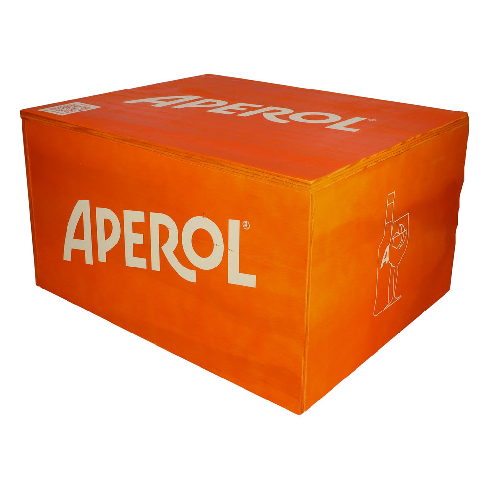 Aperol Spritz Cassa in legno arancione 45x38x26cm Seduta Tavolo da giardino Box Cassa