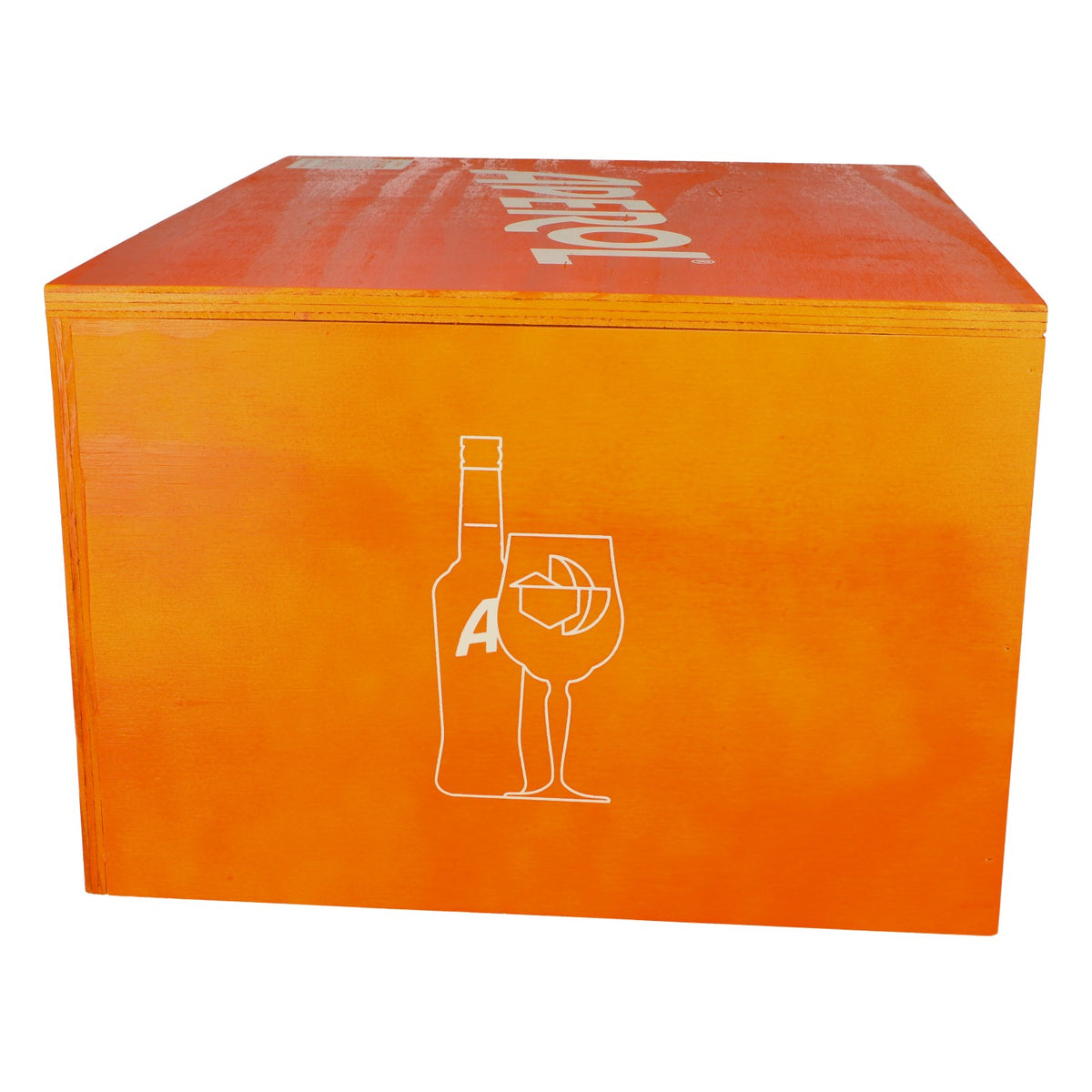 Aperol Spritz Cassa in legno arancione 45x38x26cm Seduta Tavolo da giardino Box Cassa – Vista 3