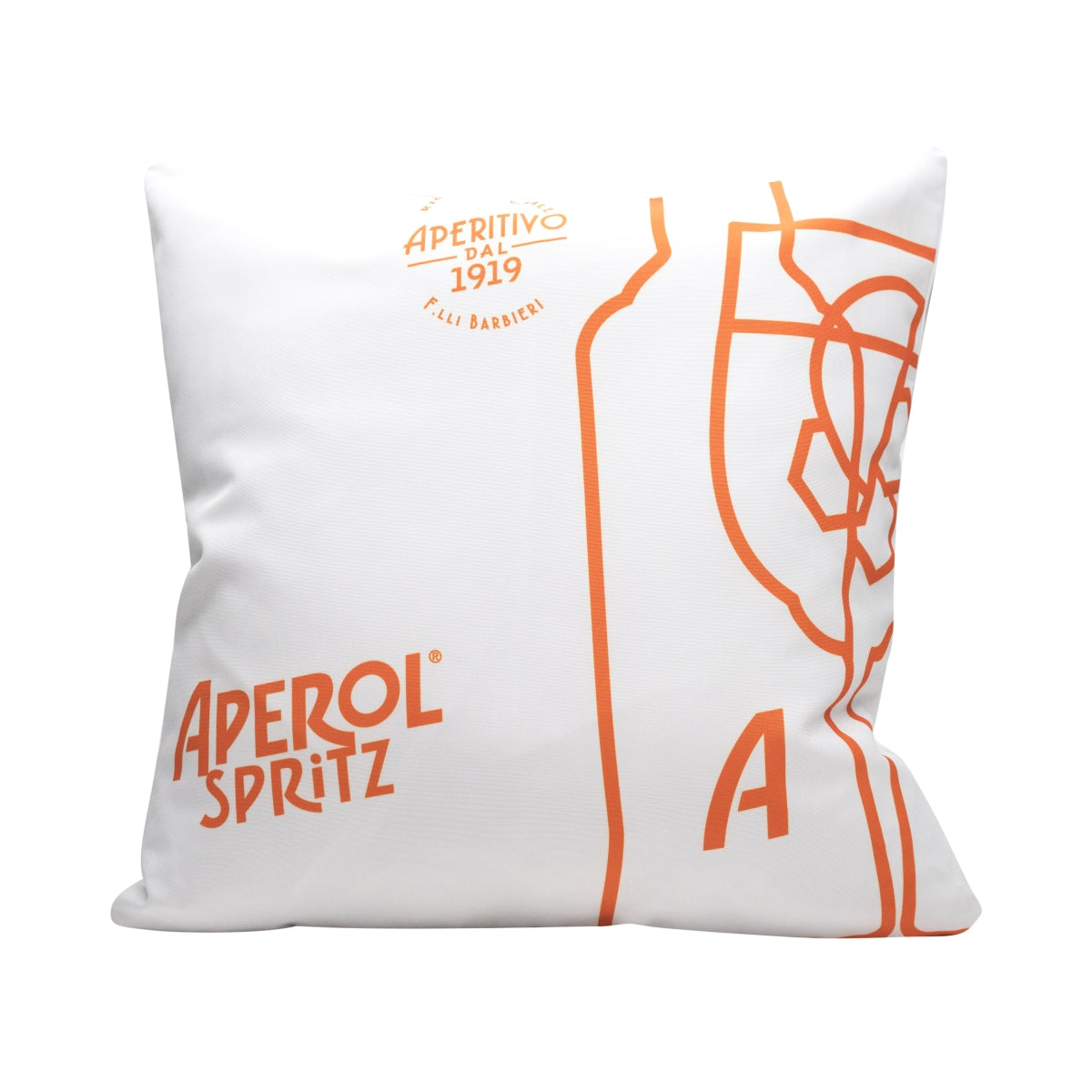 Cuscino Aperol Spritz bianco Aperitivo 1919 40x40 Decorazione per esterni Divano lounge Soggiorno